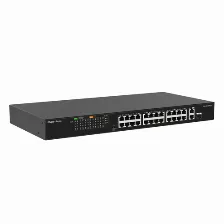 Switch Ruijie Networks Rg-es126fgs-p No Administrado, L2, Rj-45 24, Gigabit Ethernet (10/100/1000), Negro