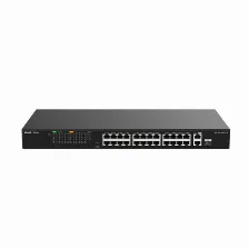 Switch Ruijie Networks Rg-es126fgs-p No Administrado, L2, Rj-45 24, Gigabit Ethernet (10/100/1000), Negro