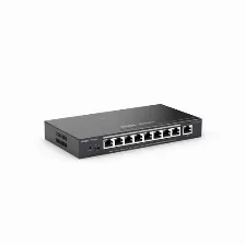 Switch Ruijie Networks Rg-es209gc-p Gestionado, Rj-45 9, Gigabit Ethernet (10/100/1000), Negro