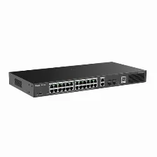 Switch Ruijie Networks Rg-es228gs-p Gestionado, Rj-45 26, Gigabit Ethernet (10/100/1000), 24 Poe, Negro