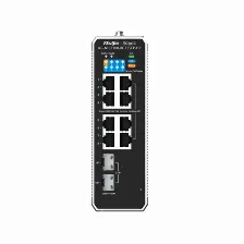 Switch Ruijie Networks Rg-nis2100 Gestionado, L2, Rj-45 8, Gigabit Ethernet (10/100/1000), (poe +) 8, 8 Poe, Negro, Acero Inoxidable