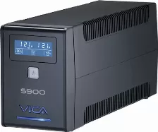 No Break Vica S900, 900va, 600w, 127v, Lcd, 8 Tomas De Corriente, 4 Con Supresor De Picos, Color Negro