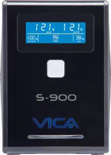 No Break Vica S900, 900va, 600w, 127v, Lcd, 8 Tomas De Corriente, 4 Con Supresor De Picos, Color Negro