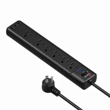 Supresor De Picos Smartbitt Sbss-b6-3u 125 V, 1625 W, 1800 J, 60 Hz, 6 Contactos, Negro