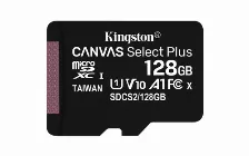 Micro Sd Kingston Canvas Select Plus 128gb, Class 10, Escritura 100 Mb/s, Adaptador Sd