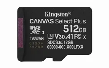 Memoria Micro Sd Kingston 512gb, Technology Canvas Select Plus Gen3, Velocidad 150 Mb/s, Clase 10