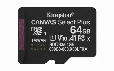 Memoria Micro Sd Kingston 64gb, Technology Canvas Select Plus Gen3, Velocidad 100 Mb/s, Clase 10