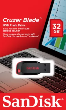 Memoria Usb Sandisk Cruzer Blade 32gb, 2.0, Negro
