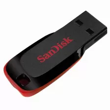 Memoria Usb Sandisk Cruzer Blade 64gb, 2.0, Factor De Forma Sin Tapa, Color Negro, Rojo