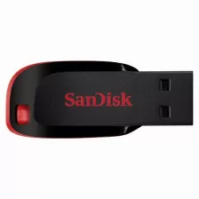 Memoria Usb Sandisk Cruzer Blade 64gb, 2.0, Factor De Forma Sin Tapa, Color Negro, Rojo