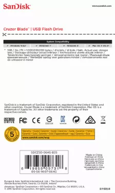 Memoria Usb 2.0 Sandisk Cruzer Blade Z50 16gb Azul (sdcz50c-016g-b35be)