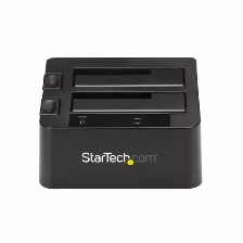 Estación Docking Startech (sdock2u313), Base De Conexión Usb 3.1 (10gbps) Con Uas De 2 Bahías Para Disco Duro O Ssd Sata De 2,5 O 3,5 Pulgadas,