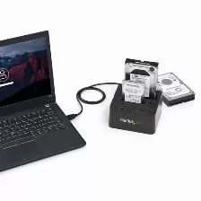 Estación Docking Startech (sdock2u313), Base De Conexión Usb 3.1 (10gbps) Con Uas De 2 Bahías Para Disco Duro O Ssd Sata De 2,5 O 3,5 Pulgadas,