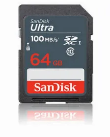 Memoria Sd Sandisk Ultra 64 Gb, Velocidad 100 Mb/s, Clase 10