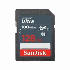 Memoria Sd Sdxc Sandisk Ultra, Uhs-i, 128gb, Velocidad 100 Mb/s, Clase 10
