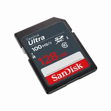Memoria Sd Sdxc Sandisk Ultra, Uhs-i, 128gb, Velocidad 100 Mb/s, Clase 10