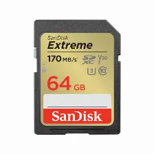 Memoria Sd Sandisk Extreme 64 Gb, Velocidad 170 Mb/s, Clase 10