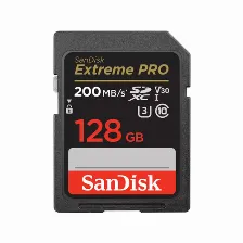Memoria Sd Sandisk Extreme Pro 128 Gb, Velocidad 200 Mb/s, Clase 10