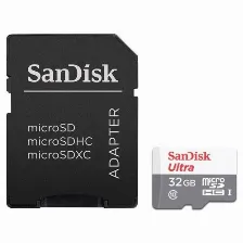 Memoria Micro Sdhc Sandisk Ultra 32gb, Uhs-i, Clase 10, Con Adaptador
