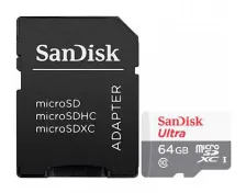 Memoria Ultra Micro Sdxc Sandisk 64gb, Uhs-i, Velocidad 100 Mb/s, Clase 10, Adaptador Sd