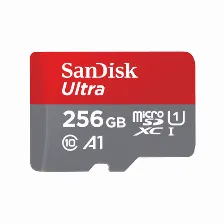 Memoria Microsd Sandisk Ultra, 256gb, 100 Mb/s, Clase 10