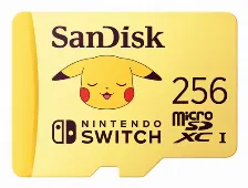 Memoria Microsd Sandisk, 256gb, Lectura 100 Mb/s, Escritura 90 Mb/s, Nintendo Switch, Edicion Pokemon