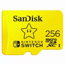 Memoria Microsd Sandisk 256 Gb, 100 Mb/s Lectura, 90 Mb/s Escritura, Nintendo Switch, Edicion Mario Bros