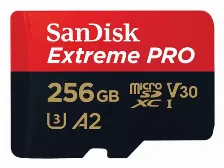Memoria Microsd Sandisk Extreme Pro 256gb, Velocidad 200 Mb/s, Clase 10