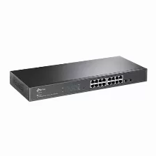 Switch Tp-link Jetstream Tl-sg2218 Gestionado, L2/l2+, Rj-45 16, Gigabit Ethernet (10/100/1000), 1u, Negro