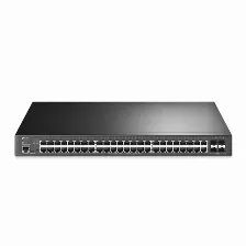 Switch Tp-link Jetstream Tl-sg3452xp Gestionado, L2+, Rj-45 48, Gigabit Ethernet (10/100/1000), (poe +) 48, 1u, Negro