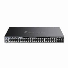 Switch Tp-link Omada Sg6654xhp Gestionado, L3, Rj-45 48, Gigabit Ethernet (10/100/1000), (poe +) 48, 1u, Negro