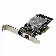 Tarjetas De Red Startech.com Pci Express, Rj-45 2, 2000 Mbit/s, Alámbrico, Aluminio, Negro