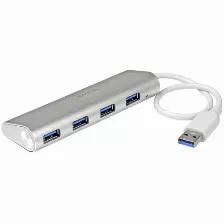 Concentrador Startech Portátil Usb 3.0 De 4 Puertos - Hub Con Cable Incorporado, (st43004ua)