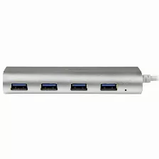 Concentrador Startech Portátil Usb 3.0 De 4 Puertos - Hub Con Cable Incorporado, (st43004ua)