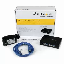 Hub Startech Usb (st4300usb3) , 4 Puertos Usb3.0, Negro