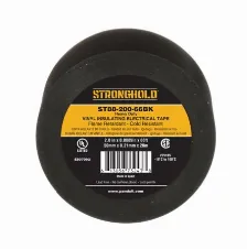 Cinta Ela©ctrica Stronghold Para Aislar, De Pvc, Trabajo Pesado Ela©ctrico (uv, Abrasia³n, Aceite, Corrosia³n), Grosor 0.21 Mm (8.5 Mil), Ancho 50 Mm, Y 20 M Largo, Uso Int./ext., Color Negro. Supe...