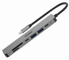 Docking Station Stylos Interfaz Usb-c, Hdmi, Usb X2, Sd, Usb-c X2, Microsd, Gris