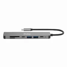Docking Station Stylos Interfaz Usb-c, Hdmi, Usb X2, Sd, Usb-c X2, Microsd, Gris