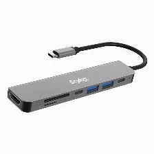 Docking Station Stylos Interfaz Usb-c, Hdmi, Usb X2, Sd, Usb-c X2, Microsd, Gris