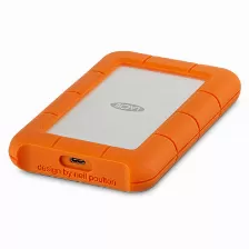 Disco Duro Externo Lacie Rugged Usb-c 2 Tb, Usb Tipo C 3.2 Gen 1 (3.1 Gen 1), Naranja, Plata