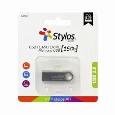 Memoria Usb Stylos Tech, 16gb, Usb 2.0, Metalica, Plata