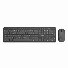 Kit Teclado Y Mouse Inalambrico Stylos, 105 Teclas, Usb, Optico, Espanol, Negro