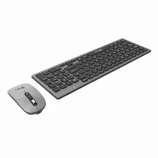 Kit Teclado Y Mouse Stylos Stpktm6g Inalámbrico, 1600 Dpi, Plata