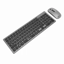Kit Teclado Y Mouse Stylos Stpktm6g Inalámbrico, 1600 Dpi, Plata
