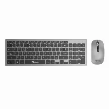 Kit Teclado Y Mouse Stylos Stpktm6g Inalámbrico, 1600 Dpi, Plata