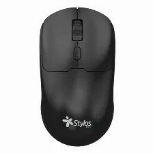 Mouse Optico Stylos Stpmoi7b, 4 Botones, 1600 Dpi, Rf Inalambrico, Recargable, Negro