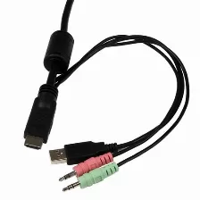 Switch Conmutador Kvms Startech.com (sv211hdua) 2 Puertos Hdmi, Usb Audio Con Cables Integrados, Resolución 1920x1200, Diseño Compacto, Color Negro