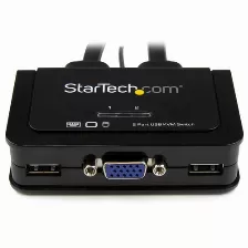 Switch Conmutador Kvm Startech.com (sv211usb) 2 Puertos Vga, Alimentado Por Usb, Interruptor Remoto, Color Negro