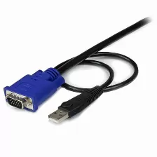 Cable Startech Kvm (sveconus10), 3m, 2 En 1, Ultra Delgado, Vga, Usb