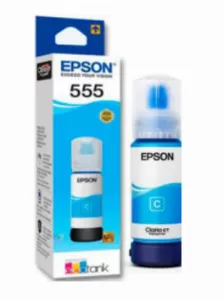 Botella De Tinta Epson T555 Cian, 70 Ml, Compatibilidad L8160/l8180